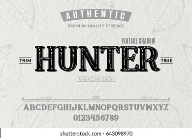 Font.Alphabet.Script.Typeface.Label.Hunter  typeface.For labels and different type designs