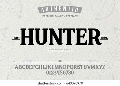 Font.Alphabet.Script.Typeface.Label.Hunter  typeface.For labels and different type designs