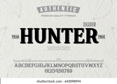 Font.Alphabet.Script.Typeface.Label.Hunter  typeface.For labels and different type designs