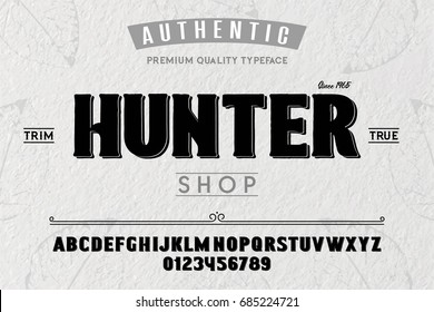 Font.Alphabet.Script.Typeface.Label.Hunter typeface.For labels and different type designs