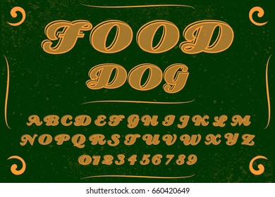 font.alphabet.script.typeface.label.vector named food dog