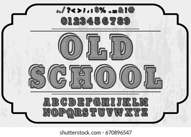 font.alphabet.script.typeface.label.vector named  old school