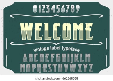 font.alphabet.script.typeface.label.vector named  welcome