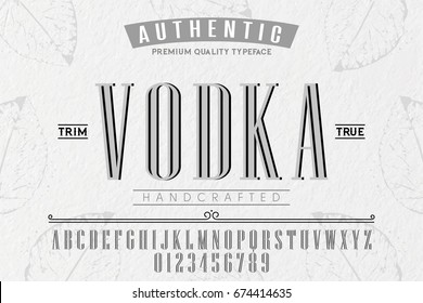 Font.Alphabet.Script.Typeface.Label.Vodka Typeface.For Labels And Different Type Designs