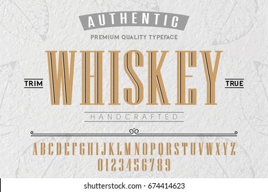 Font.Alphabet.Script.Typeface.Label.Whiskey typeface.For labels and different type designs