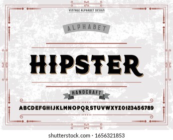 Font.alphabet.Shadow EffectTypeface.Script.Handcrafted handwritten vector label design old style.vintage Hand Drawn.Retro Typography.Vector Illustration.name hipster