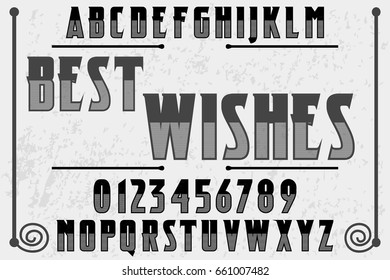 Font.label.vintage typeface vector best wishes