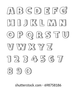 Fonts Handwriting Alphabets. Vector Hand Drawn art