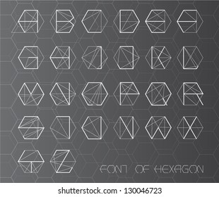 fonts of hexagon ( could separate with frame )sci-fi style