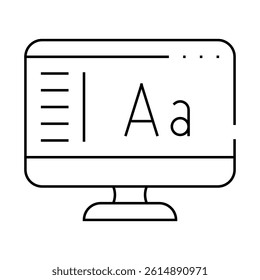 fonts operating system line icon vector. fonts operating system sign. isolated contour symbol black illustration