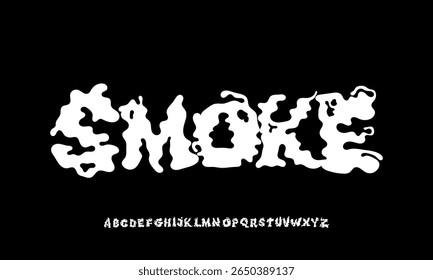 Polices de police Smoke Cloud Alphabet. Design élégant Mode. Image vectorielle