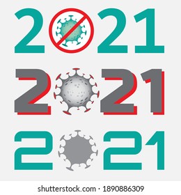 Fonts with a visual call to stop Covid-19 in the new 2021