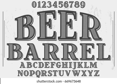 Font.script.typeface.vector.old style named  beer barrel