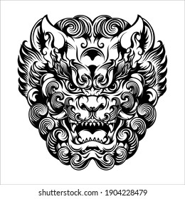 Foo Dog vector illustration. EPS format