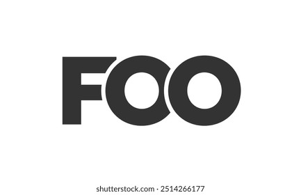 FOO logo design template with strong and modern bold text. Initial based vector logotype featuring simple and minimal typography. Trendy company identity ideal for businesses brand presence.