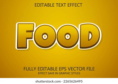 Food 3d editable text style effect