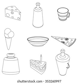 Food 3D icon set. Vector Illustration.