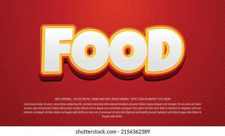 Food 3d style text effect template