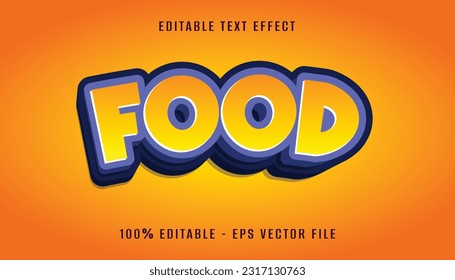 food 3d text effect design 