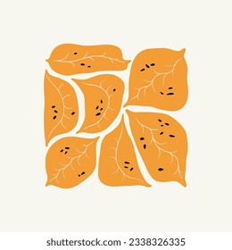 Food abstract elements. Food and healsy composition. Modern trendy Matisse minimal style. Restaurant and kitchen poster, invite. Vector arrangements for greeting card or invitation design