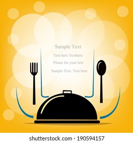 Food abstract vector with yellow background