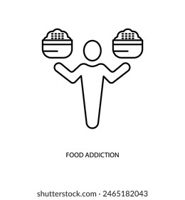 food addiction concept line icon. Simple element illustration. food addiction concept outline symbol design.