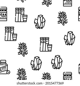 Food Additives Formula Vector Seamless Pattern Thin Line Illustration