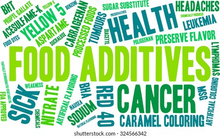 Food Additives word cloud on a white background. 
