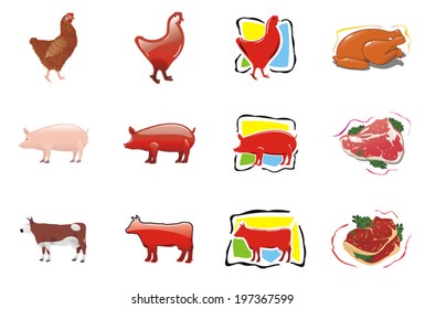 Food, Agriculture, icon set