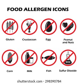 Allergen Free Products Symbols Food Allergen Stock Vector (Royalty Free ...