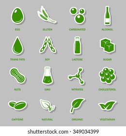 Food allergen icons set. Vector EPS10 illustration.