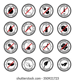 Food allergen icons set. Vector EPS8 illustration.