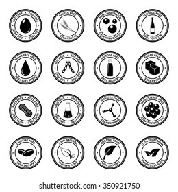 Food allergen icons set. Vector EPS8 illustration. svg