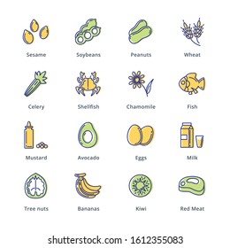 Food Allergens Icons - Outline Series