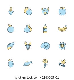 Food allergens icons set . Food allergens pack symbol vector elements for infographic web