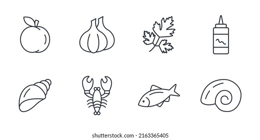Food allergens icons set . Food allergens pack symbol vector elements for infographic web