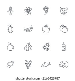 Food allergens icons set . Food allergens pack symbol vector elements for infographic web