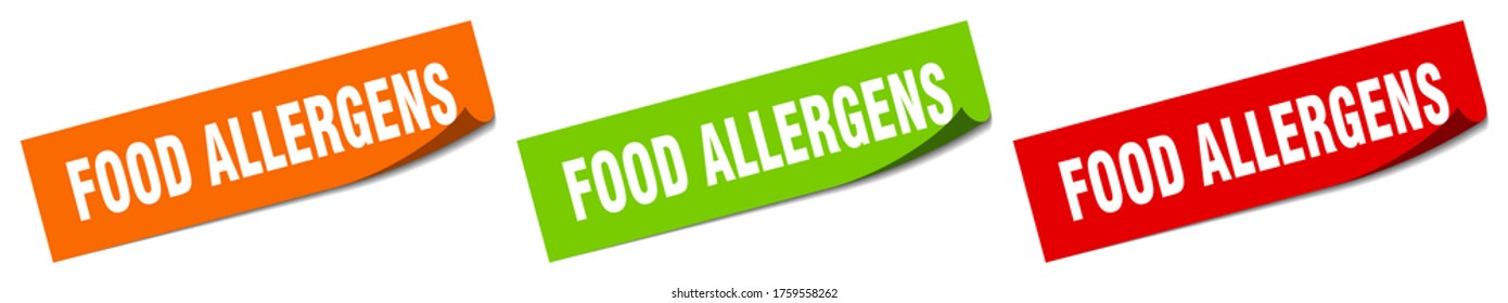 Food Allergens Sticker. Food Allergens Square Isolated Sign. Food Allergens Label