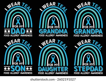 Food Allergy Awareness T Shirt Design Bundle 2