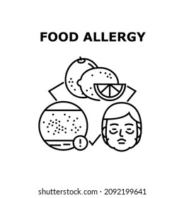 Food allergy. Gluten allergen. Lactose diet. Nutrition safety label vector concept black illustration