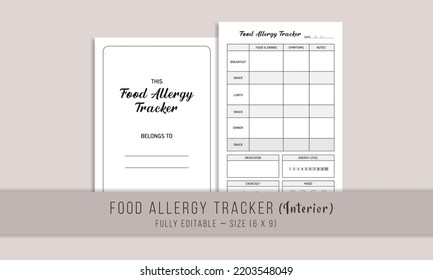 Food allergy tracker interior template