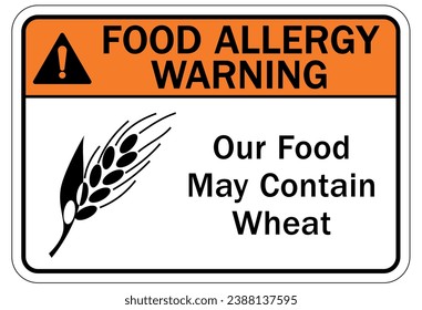 Food allergy warning sign and labels