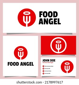 Food Angel Logo Design with Business Card Template svg