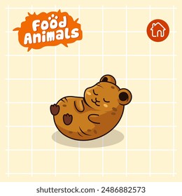 food animal combines 2 materials, cute cartoon mascot logo characters in the form of Hamster and Potato, for business, collections, stickers, cool, cheerful, sophisticated, modern