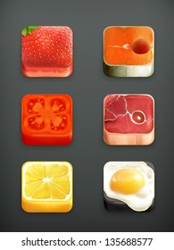 Food app icons vector set