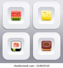 Food app icons vector set