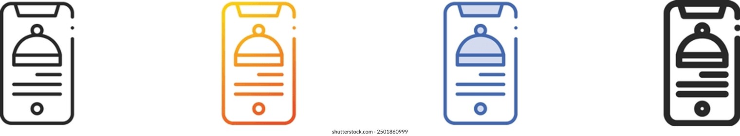 food app icon.Thin Linear, Gradient, Blue Stroke and bold Style Design Isolated On White Background