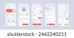 Food app mobile screens template is fully editable and vector (Light Mode)
