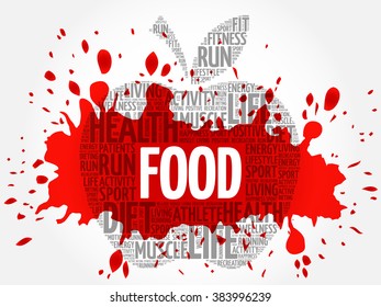 FOOD apple word cloud concept
