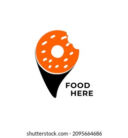 Food Area Location Logo Vector Icon Illustration